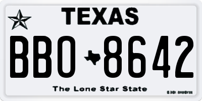 TX license plate BBO8642