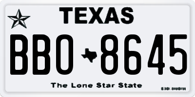 TX license plate BBO8645