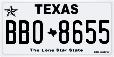 TX license plate BBO8655