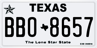 TX license plate BBO8657