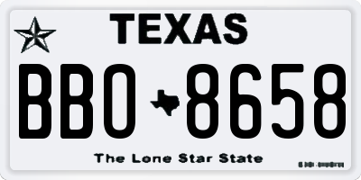 TX license plate BBO8658