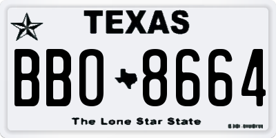 TX license plate BBO8664