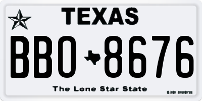 TX license plate BBO8676
