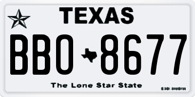TX license plate BBO8677