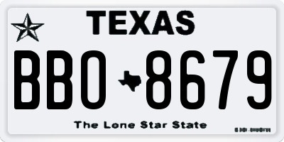 TX license plate BBO8679