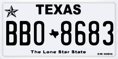 TX license plate BBO8683