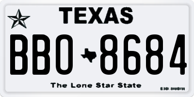 TX license plate BBO8684