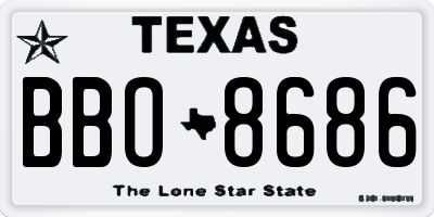TX license plate BBO8686