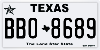 TX license plate BBO8689
