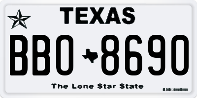 TX license plate BBO8690
