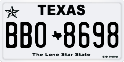 TX license plate BBO8698