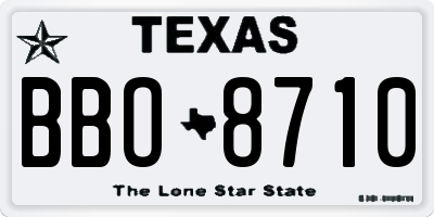 TX license plate BBO8710