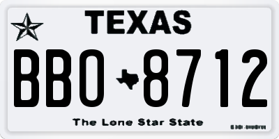 TX license plate BBO8712