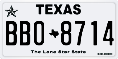 TX license plate BBO8714
