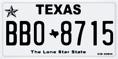 TX license plate BBO8715