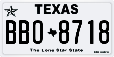 TX license plate BBO8718