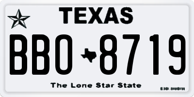 TX license plate BBO8719
