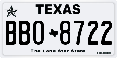 TX license plate BBO8722