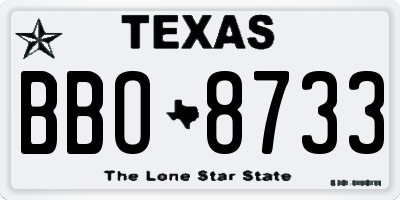 TX license plate BBO8733
