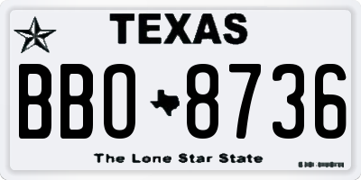 TX license plate BBO8736