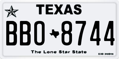 TX license plate BBO8744
