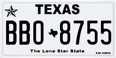 TX license plate BBO8755