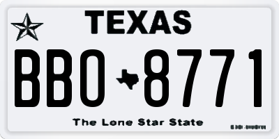 TX license plate BBO8771