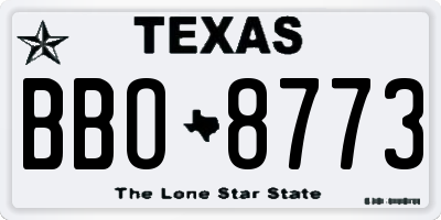 TX license plate BBO8773