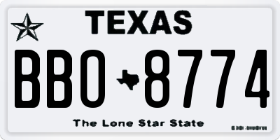 TX license plate BBO8774