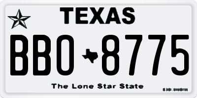 TX license plate BBO8775