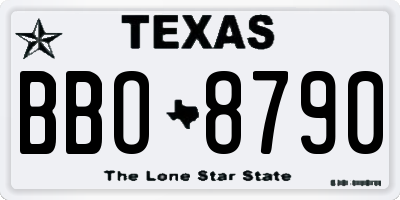 TX license plate BBO8790