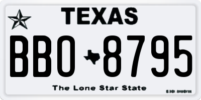 TX license plate BBO8795
