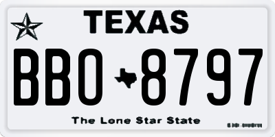 TX license plate BBO8797