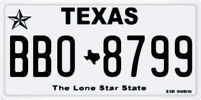 TX license plate BBO8799