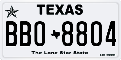 TX license plate BBO8804