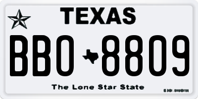 TX license plate BBO8809