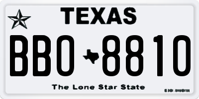 TX license plate BBO8810