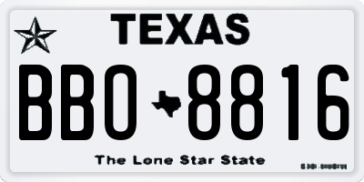 TX license plate BBO8816