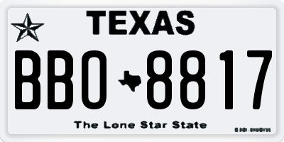 TX license plate BBO8817
