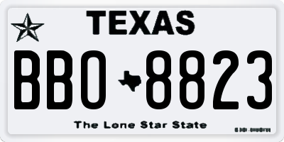 TX license plate BBO8823