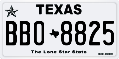 TX license plate BBO8825