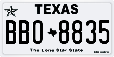 TX license plate BBO8835