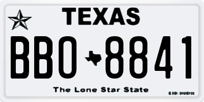 TX license plate BBO8841