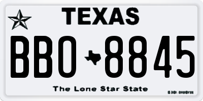 TX license plate BBO8845