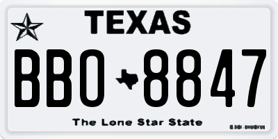 TX license plate BBO8847