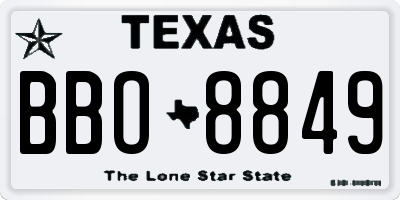 TX license plate BBO8849