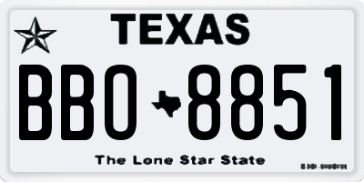 TX license plate BBO8851