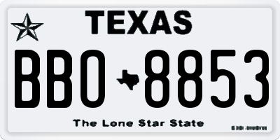 TX license plate BBO8853