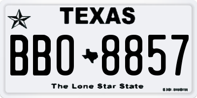 TX license plate BBO8857