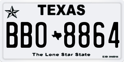 TX license plate BBO8864